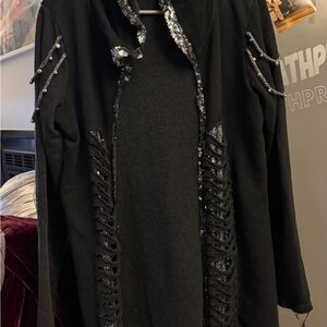 Elegant Black Sequin Women's Jacket